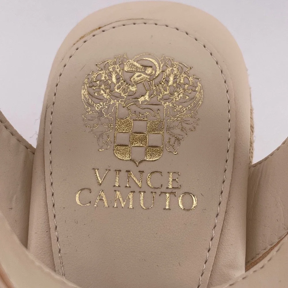Vince Camuto Cream Studded Feegella Espadrille Wedge Sandals Women's Size‎ 8.5